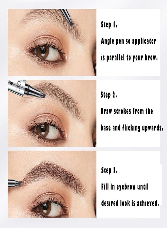 Linble 5 Colors Hair-like Strokes Eyebrow Pen, Mimics Natural Eyebrow Liquid Microfilling, Eye Brow Makeup by “Linble” (#1 Brown) - Image 4